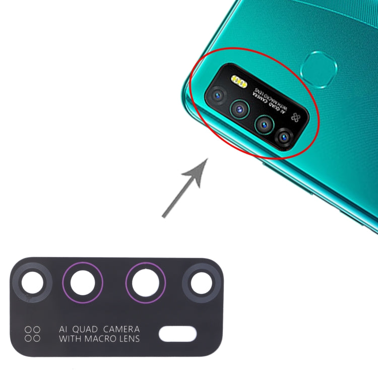 For Infinix Hot 9 X655C, X655, X655D 10pcs Back Camera Lens - Camera Parts by buy2fix | Online Shopping UK | buy2fix