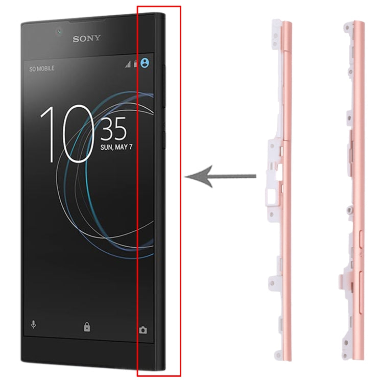 1 Pair Side Part Sidebar For Sony Xperia L1(Pink) - Frame Bezel Plate by buy2fix | Online Shopping UK | buy2fix