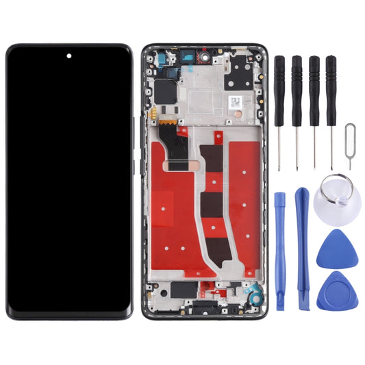 Original OLED LCD Screen for Honor V40 Lite Digitizer Full Assembly with Frame(Black) by buy2fix