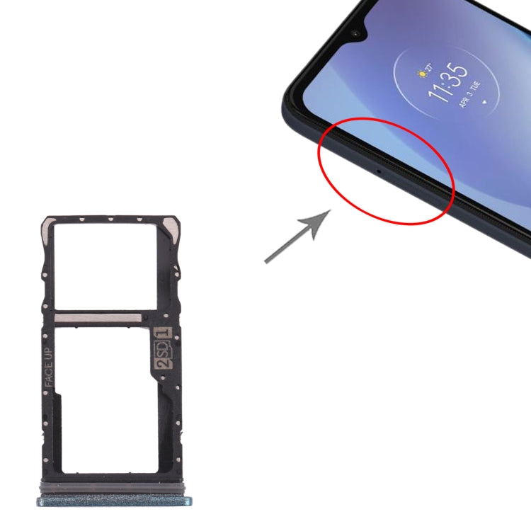 For Motorola Moto G50 SIM Card Tray + Micro SD Card Tray (Green) - Card Socket by buy2fix | Online Shopping UK | buy2fix