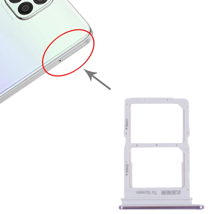 SIM Card Tray + SIM Card Tray for Huawei Nova 8 se Youth (Purple) - Card Socket by buy2fix | Online Shopping UK | buy2fix