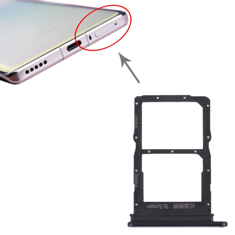 SIM Card Tray + SIM Card Tray for Huawei Nova 8 (Black) - Card Socket by buy2fix | Online Shopping UK | buy2fix