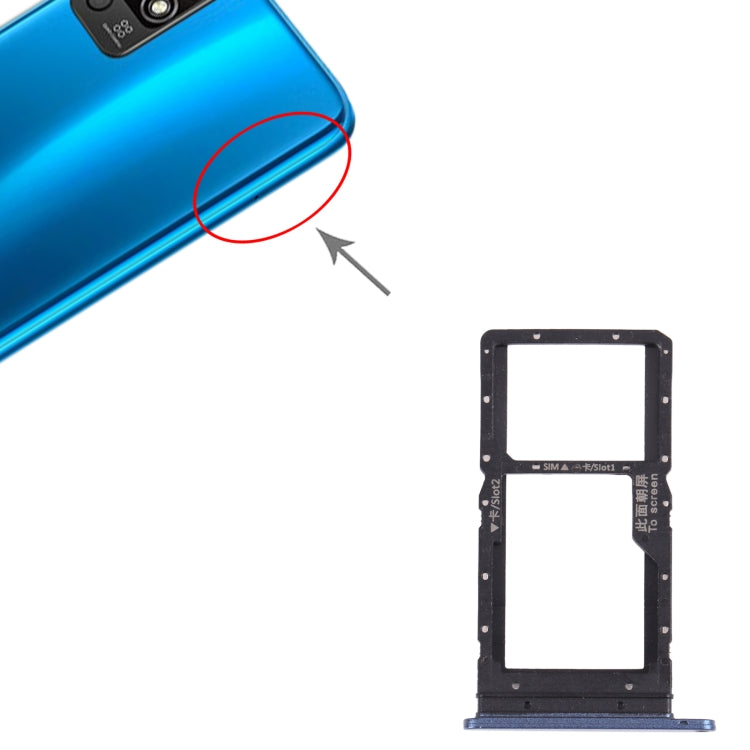SIM Card Tray + SIM Card Tray / Micro SD Card Tray for Honor play 5T (Blue) by buy2fix