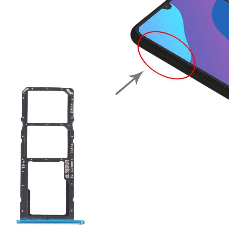 SIM Card Tray + SIM Card Tray + Micro SD Card Tray for Honor 9A(Green) by buy2fix