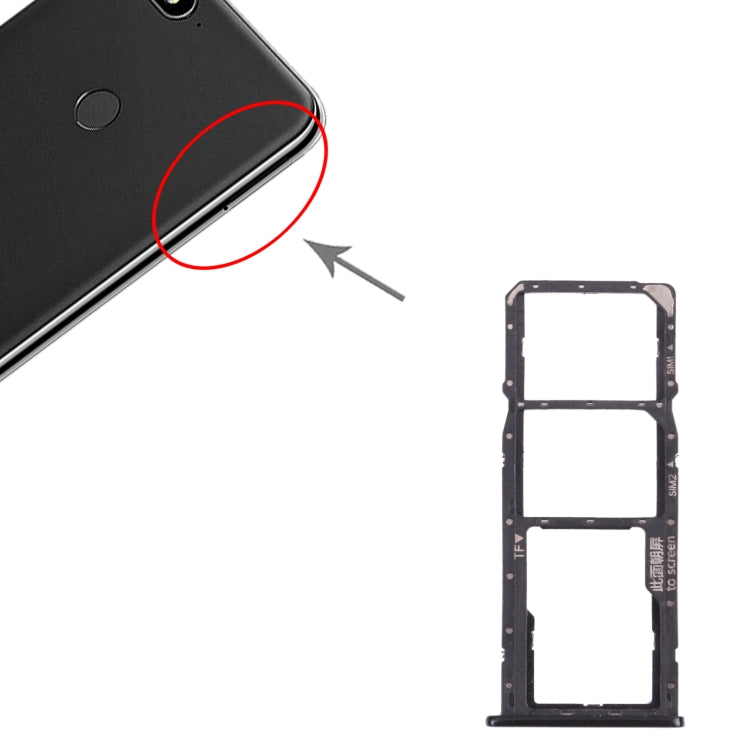 SIM Card Tray + SIM Card Tray + Micro SD Card Tray for Huawei Y7 (2018) (Black) by buy2fix