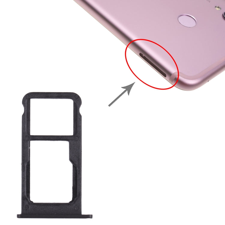 SIM Card Tray + SIM Card Tray / Micro SD Card Tray for Honor Play(Black) by buy2fix