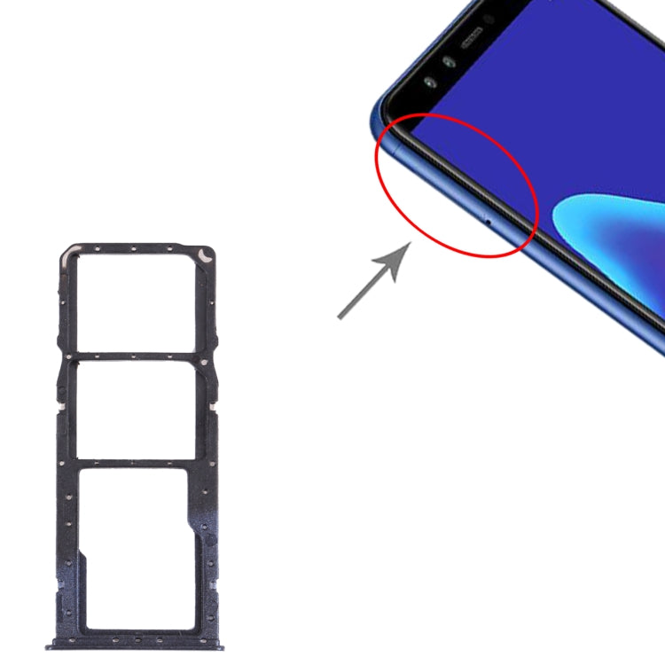 SIM Card Tray + SIM Card Tray + Micro SD Card Tray for Huawei Y9 (2018)(Blue) by buy2fix