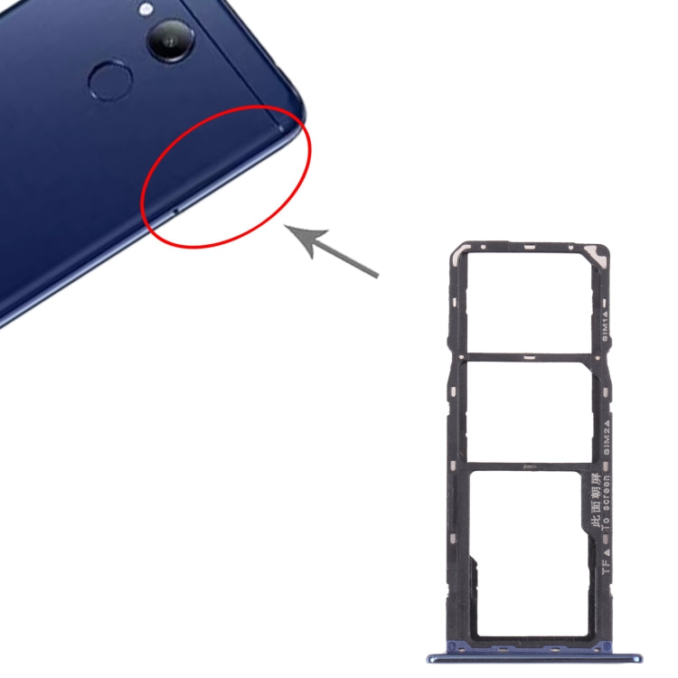 SIM Card Tray + SIM Card Tray + Micro SD Card Tray for Honor 7A Pro (Blue) by buy2fix