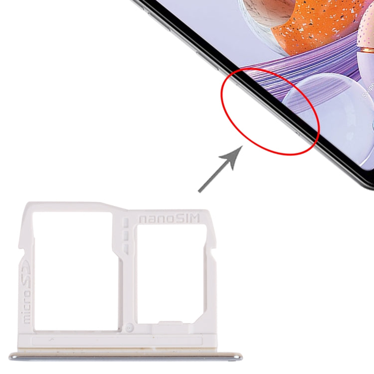 Nano SIM Card Tray + Micro SD Card Tray for LG Stylo 6 / K71 LMQ730HA, LM-Q730HA, LMQ730TM, LM-Q730TM (Silver) by buy2fix