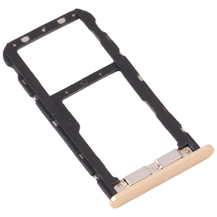 SIM Card Tray + Micro SD Card Tray for ZTE Blade V9 (Gold) - For ZTE by buy2fix | Online Shopping UK | buy2fix