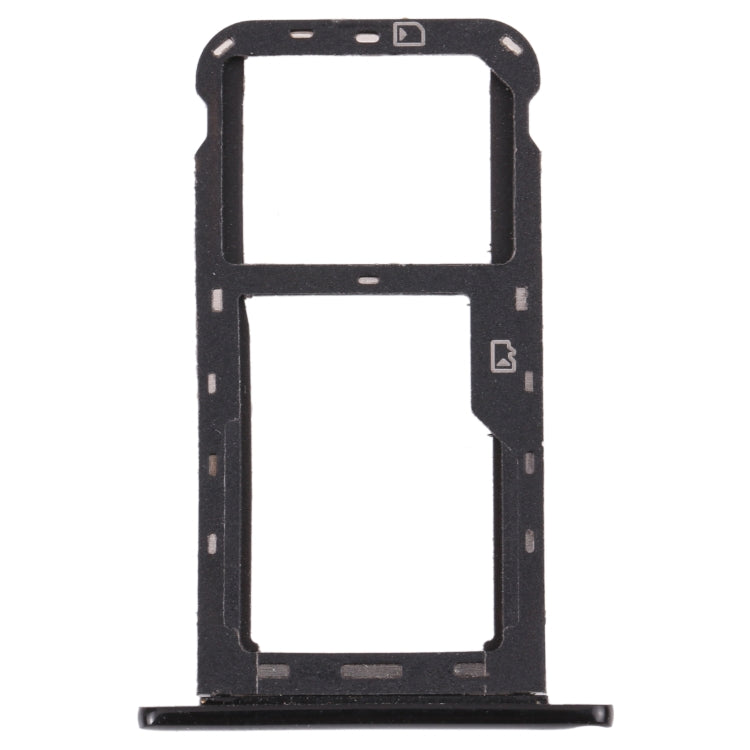 SIM Card Tray + Micro SD Card Tray for ZTE Blade A7 2019 (Black) - For ZTE by buy2fix | Online Shopping UK | buy2fix