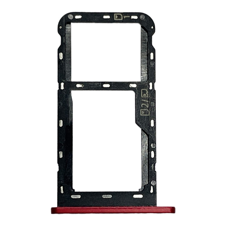 SIM Card Tray + Micro SD Card Tray for ZTE Blade A51 (Red) - For ZTE by buy2fix | Online Shopping UK | buy2fix