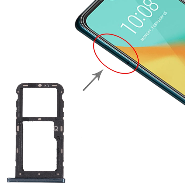 SIM Card Tray + SIM Card Tray / Micro SD Card Tray for ZTE Blade V10 Vita (Green) - For ZTE by buy2fix | Online Shopping UK | buy2fix
