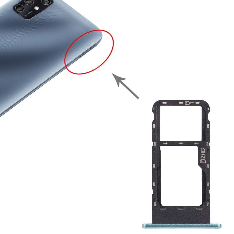 SIM Card Tray + Micro SD Card Tray for ZTE Blade V2020 Smart (Frosted green) - For ZTE by buy2fix | Online Shopping UK | buy2fix