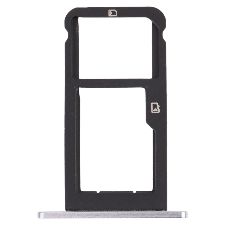 SIM Card Tray + Micro SD Card Tray for ZTE Blade Z Max Z982 (Silver) - For ZTE by buy2fix | Online Shopping UK | buy2fix