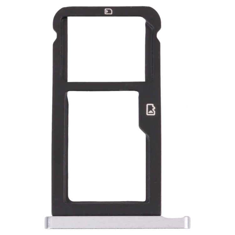 SIM Card Tray + Micro SD Card Tray for ZTE Blade Zmax Pro / Z981 (Silver) - For ZTE by buy2fix | Online Shopping UK | buy2fix