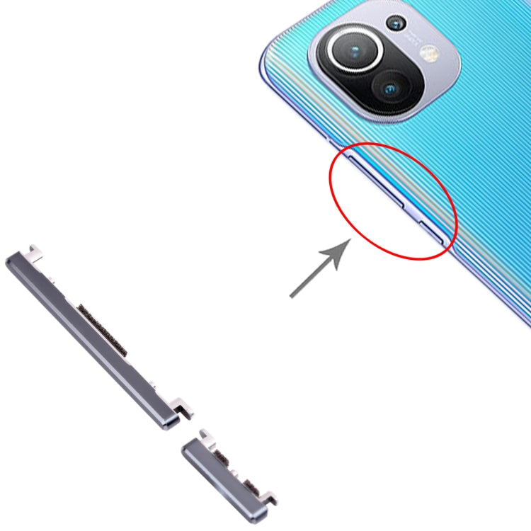 Power Button and Volume Control Button for Xiaomi Mi 11 M2011K2C M2011K2G(Black) by buy2fix