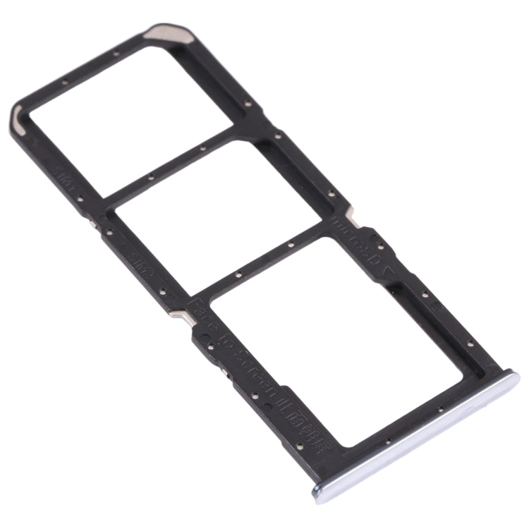 For OPPO A74 4G / F19 / F19s CPH2219 SIM Card Tray + SIM Card Tray + Micro SD Card Tray(Silver) - Card Tray by buy2fix | Online Shopping UK | buy2fix