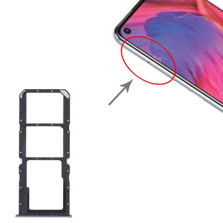 For OPPO A74 4G / F19 / F19s CPH2219 SIM Card Tray + SIM Card Tray + Micro SD Card Tray(Silver) - Card Tray by buy2fix | Online Shopping UK | buy2fix