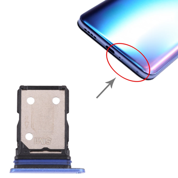 For OPPO Realme X7 RMX2176 SIM Card Tray + SIM Card Tray (Blue) - Card Tray by buy2fix | Online Shopping UK | buy2fix