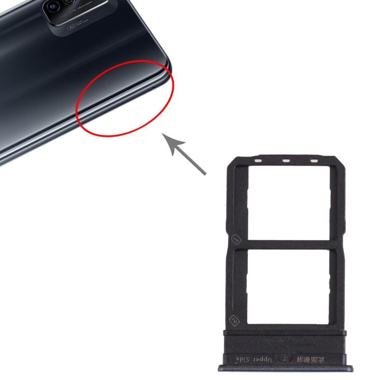 For vivo iQOO Neo5 V2055A SIM Card Tray + SIM Card Tray (Black) by buy2fix