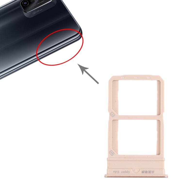 For vivo iQOO Neo5 V2055A SIM Card Tray + SIM Card Tray (Gold) - Card Tray by buy2fix | Online Shopping UK | buy2fix