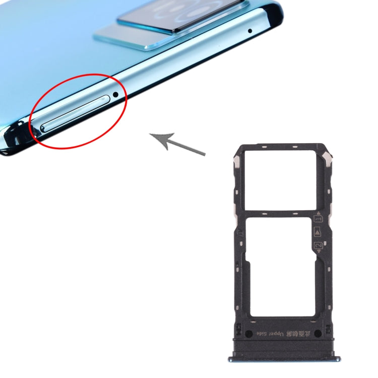 For vivo Y76s V2156A SIM Card Tray + SIM Card Tray / Micro SD Card Tray (Green) by buy2fix