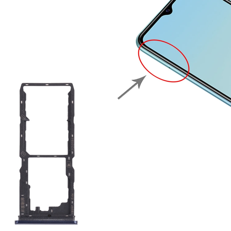 For vivo Y30 Standard / Y12s SIM Card Tray + SIM Card Tray + Micro SD Card Tray (Black) - Card Tray by buy2fix | Online Shopping UK | buy2fix