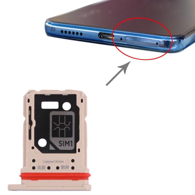 For vivo V21 / V21 5G V2066 V2108 V2050 SIM Card Tray + SIM Card Tray / Micro SD Card Tray (Gold) - Card Tray by buy2fix | Online Shopping UK | buy2fix