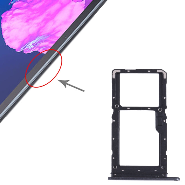 SIM Card Tray + Micro SD Card Tray for Lenovo Tab P11 TB-J606 TB-J606N(Black) - Others by buy2fix | Online Shopping UK | buy2fix