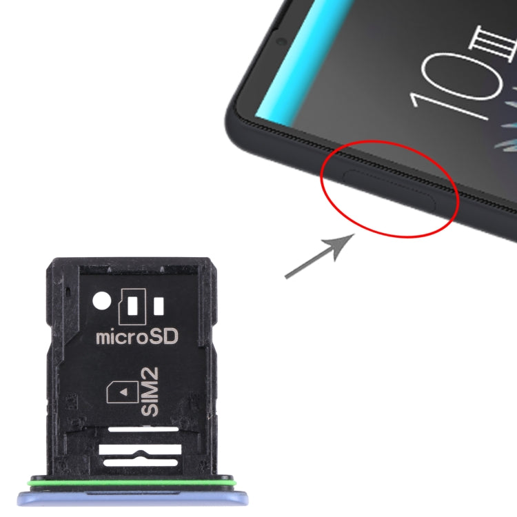 Original SIM Card Tray + SIM Card Tray / Micro SD Card Tray for Sony Xperia 10 III(Blue) - Card Tray by buy2fix | Online Shopping UK | buy2fix