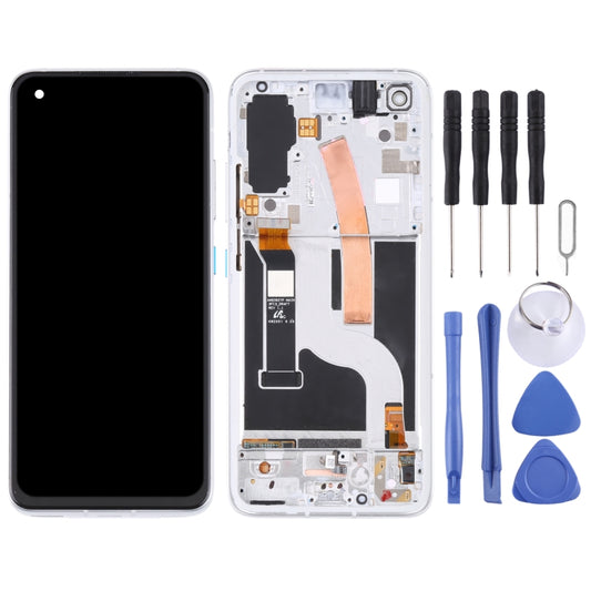 Original AMOLED LCD Screen for Asus Zenfone 8 ZS590KS Digitizer Full Assembly with Frame(Silver) - LCD Screen by buy2fix | Online Shopping UK | buy2fix