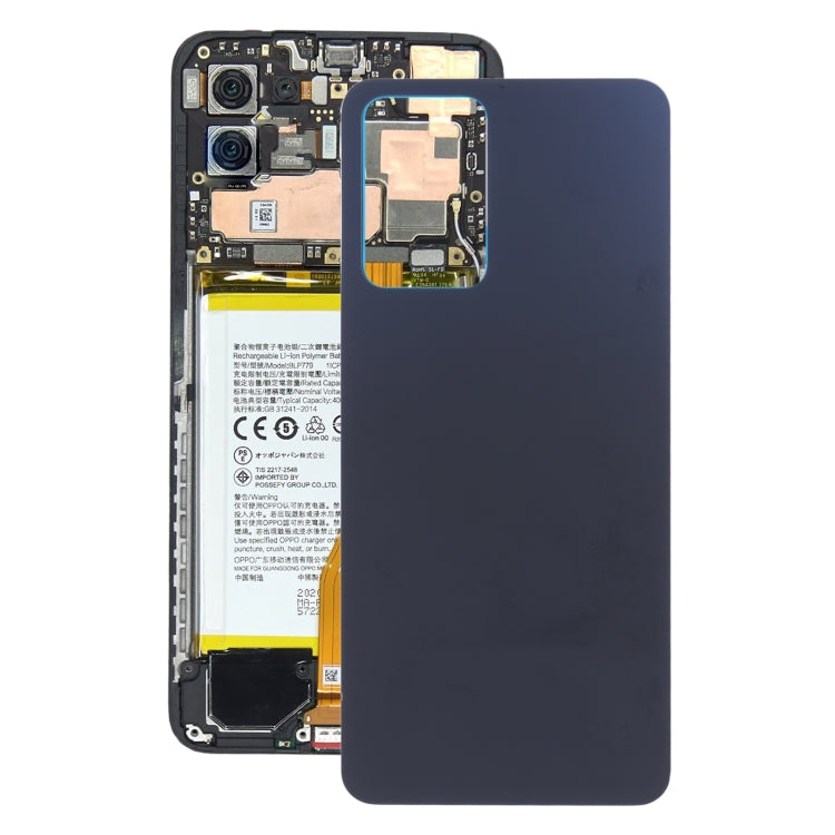 For OPPO Reno7 5G China Glass Battery Back Cover (Black) - Back Cover by buy2fix | Online Shopping UK | buy2fix