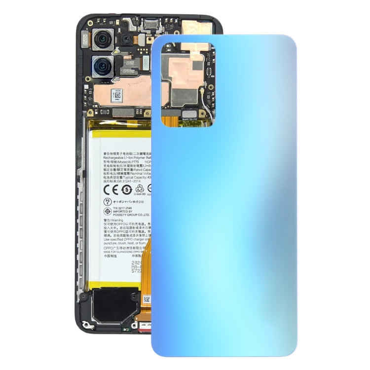 For OPPO Reno7 5G China Glass Battery Back Cover (Blue) - Back Cover by buy2fix | Online Shopping UK | buy2fix