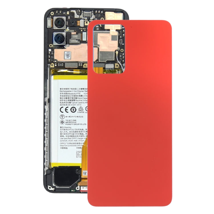 For OPPO Reno7 5G China Glass Battery Back Cover (Red) - Back Cover by buy2fix | Online Shopping UK | buy2fix