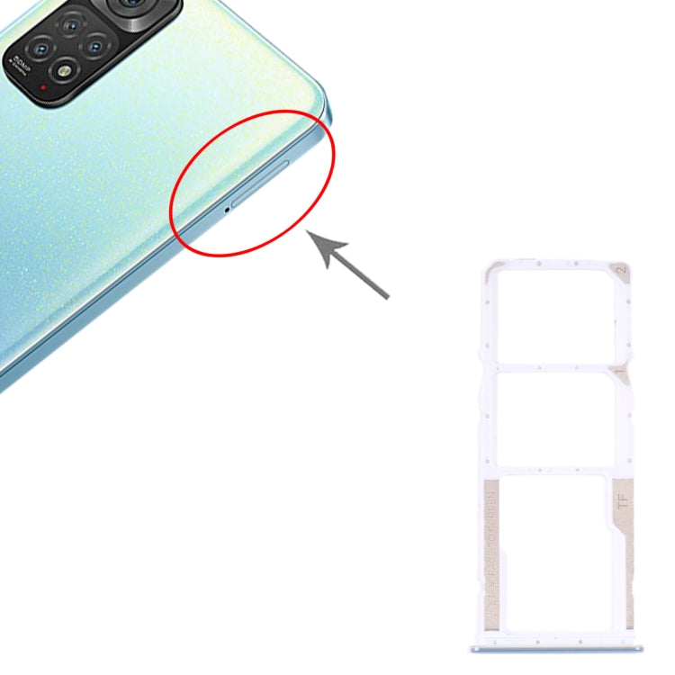 SIM Card Tray + SIM Card Tray + Micro SD card tray for Xiaomi Redmi Note 11 4G / Redmi Note 11S 4G(Baby Blue) by buy2fix