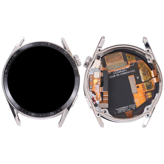 Dual Cable Edition Original LCD Screen and Digitizer Full Assembly With Frame for Huawei Watch GT 3 46mm JPT-B19(Silver) by buy2fix