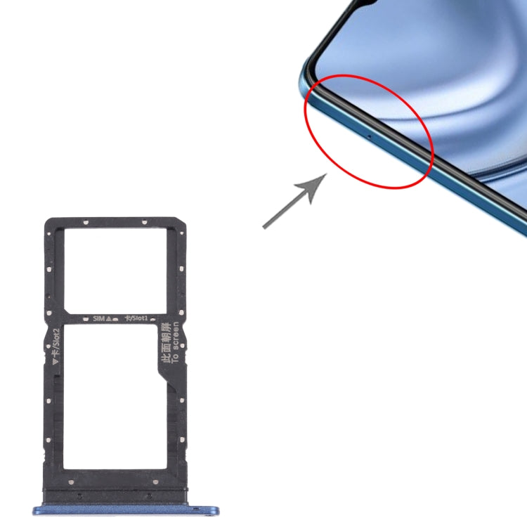 SIM Card Tray + SIM Card Tray / Micro SD Card Tray for Honor Play 20 (Blue) by buy2fix