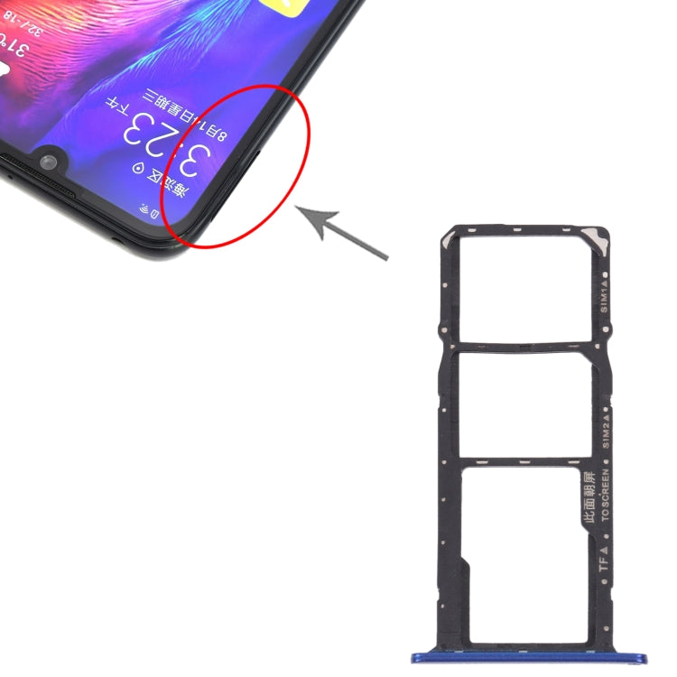 SIM Card Tray + SIM Card Tray + Micro SD Card Tray for Honor Play 8(Blue) by buy2fix
