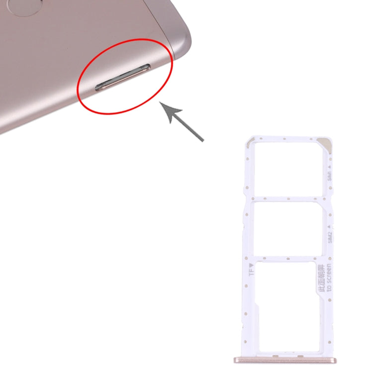 SIM Card Tray + SIM Card Tray + Micro SD Card Tray for Honor 7C (Gold) by buy2fix