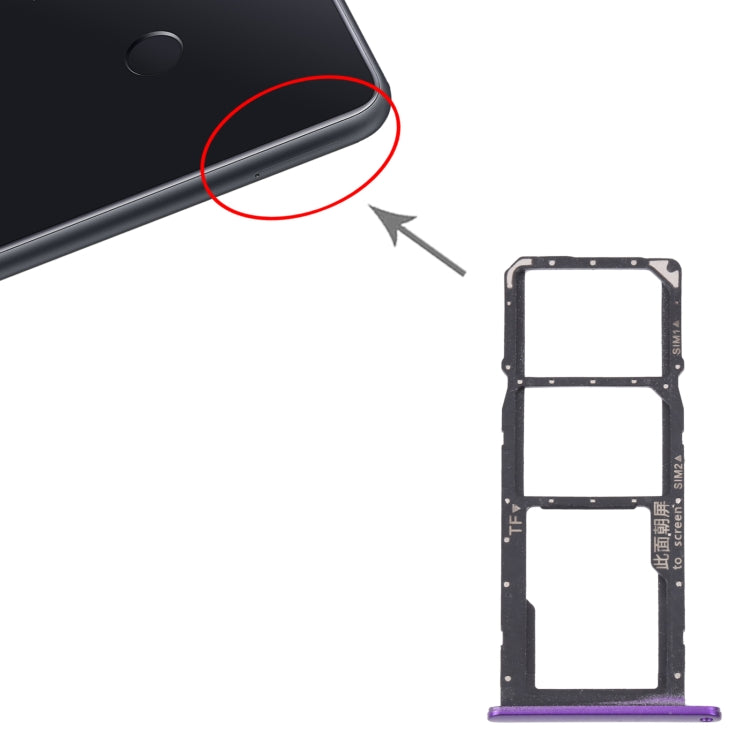 SIM Card Tray + SIM Card Tray / Micro SD Card Tray for Huawei Enjoy 20e (Purple) by buy2fix