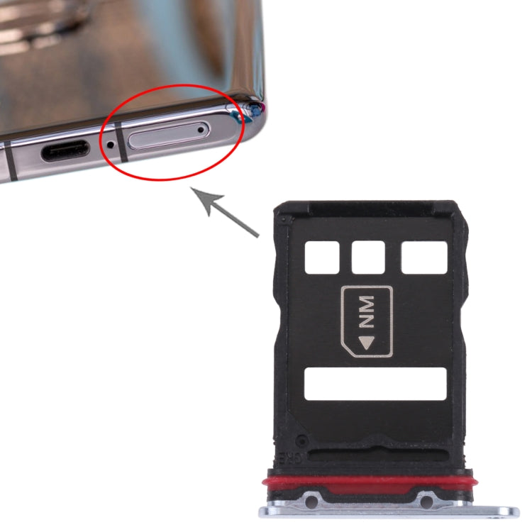 SIM Card Tray + NM Card Tray for Huawei P50 Pro+ (Blue) by buy2fix