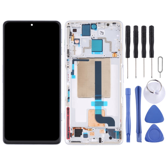 Original LCD Screen and Digitizer Full Assembly with Frame for Xiaomi Redmi K50 Gaming/Poco F4 GT(White) by buy2fix