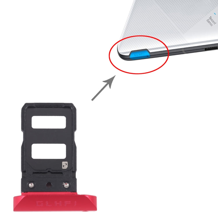 SIM Card Tray + SIM Card Tray for Asus ROG Phone 5 ZS673KS (Red) by buy2fix