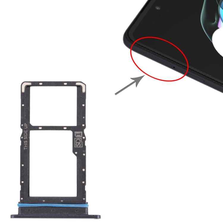 SIM Card Tray + Micro SD Card Tray for Motorola Edge 20 Lite (Black) - Card Socket by buy2fix | Online Shopping UK | buy2fix