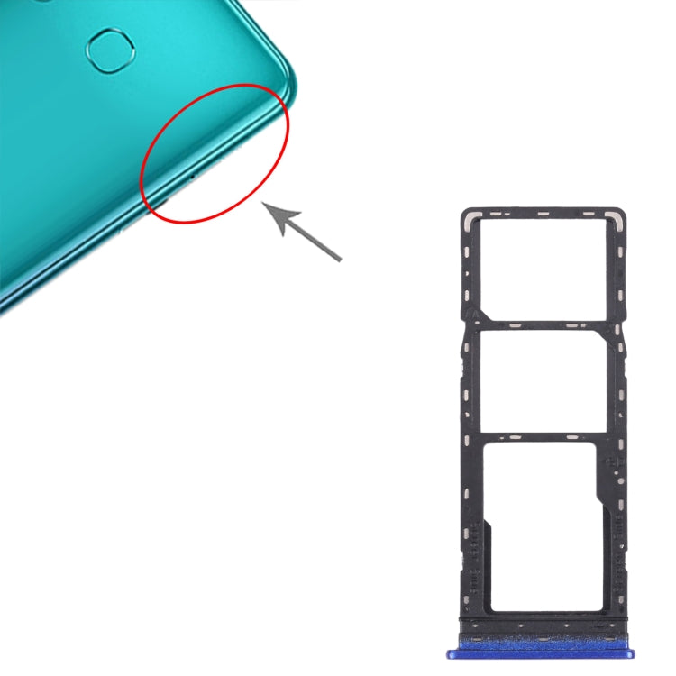 For Infinix S5 Pro X660 X660C X660B SIM Card Tray + SIM Card Tray + Micro SD Card Tray (Blue) - Card Tray by buy2fix | Online Shopping UK | buy2fix