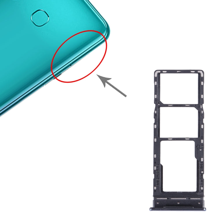 For Infinix Note 10 Pro/Note 10 Pro NFC X695 SIM Card Tray + SIM Card Tray + Micro SD Card Tray (Black) - Card Tray by buy2fix | Online Shopping UK | buy2fix