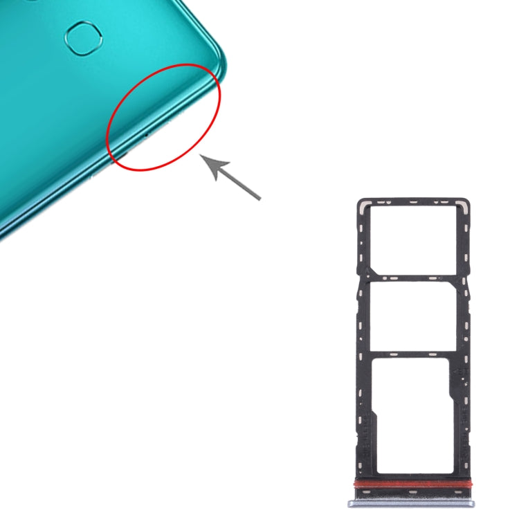 For Infinix Note 10 Pro/Note 10 Pro NFC X695 SIM Card Tray + SIM Card Tray + Micro SD Card Tray (Silver) - Card Tray by buy2fix | Online Shopping UK | buy2fix