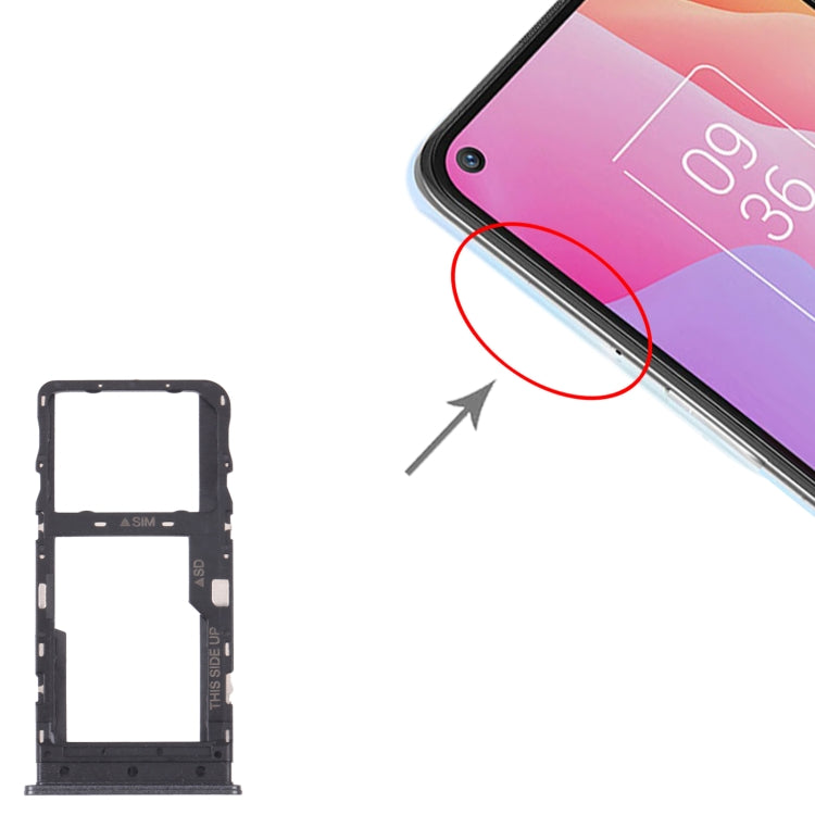 Original SIM Card Tray + Micro SD Card Tray for TCL 10L/10 Lite T770H T770B(Black) - For TCL by buy2fix | Online Shopping UK | buy2fix