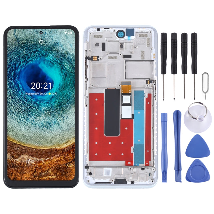 TFT LCD Screen for Nokia X10 TA-1350 TA-1332 Digitizer Full Assembly with Frame (White) - LCD Screen by buy2fix | Online Shopping UK | buy2fix